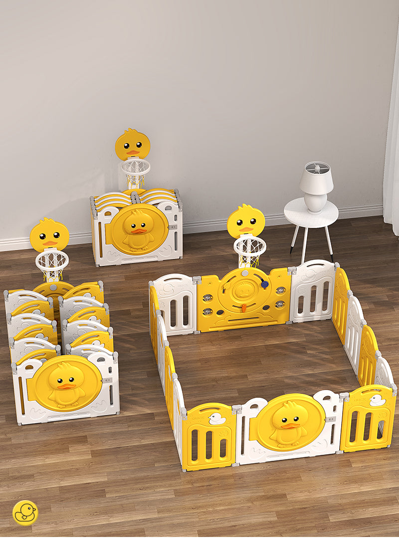 הזמנה מוקדמת - גדר פעילות מתקפלת לילדים ותינוקות מידה XL בצבע צהוב - (207X161 ס"מ) - כולל משטח פעילות תואם למידות הגדר במתנה!