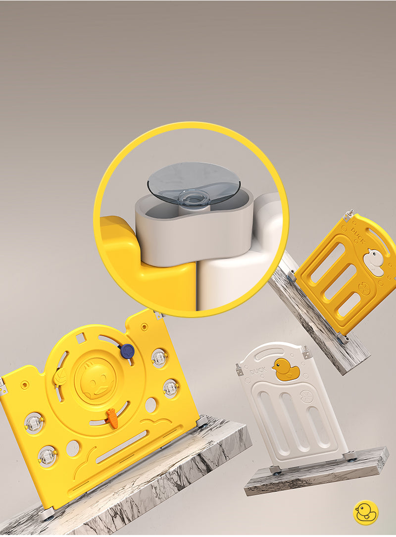 הזמנה מוקדמת - גדר פעילות מתקפלת לילדים ותינוקות מידה XL בצבע צהוב - (207X161 ס"מ) - כולל משטח פעילות תואם למידות הגדר במתנה!