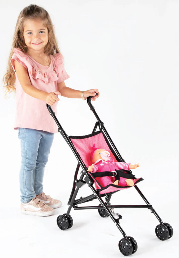 טיולון לבובה - ורוד