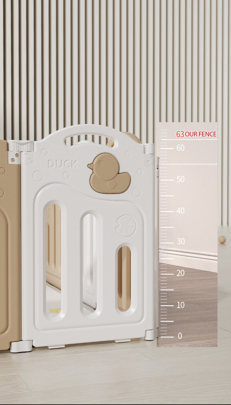 גדר פעילות מתקפלת לילדים ותינוקות מידה XXL בצבע נס קפה - (207X200 ס"מ) - כולל משטח פעילות תואם למידות הגדר במתנה!