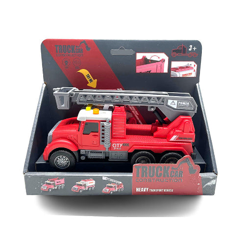 משאית מנוף אדום עם קולות ותאורה