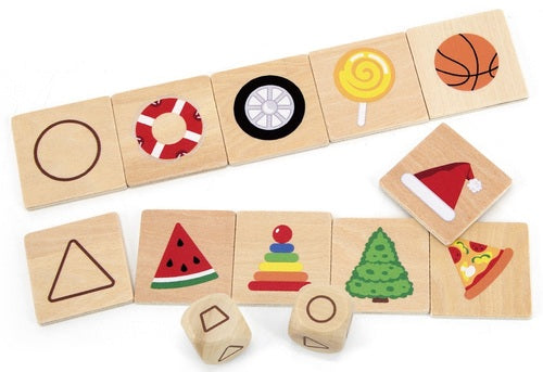 פאזל משחק התאמה ולימוד צורות מעץ מלא 35 חלקים