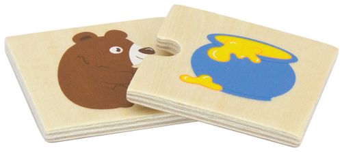 פאזל משחק התאמה 24 חלקים מעץ מלא - מה אוכלות החיות?