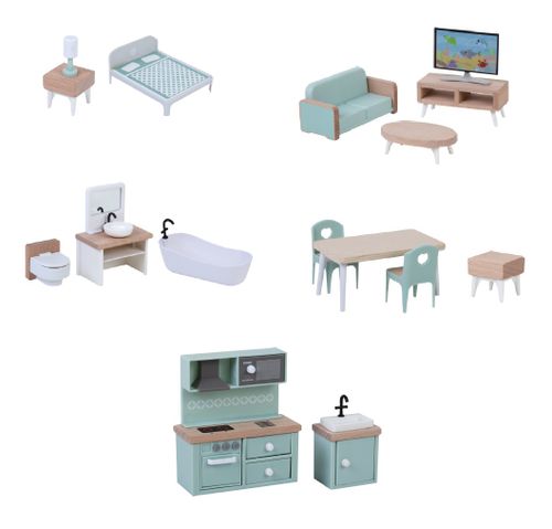 בית בובות רב קומות מפואר מעץ