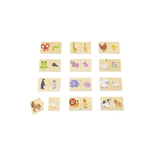 פאזל משחק התאמה 24 חלקים מעץ מלא - אני ואמי