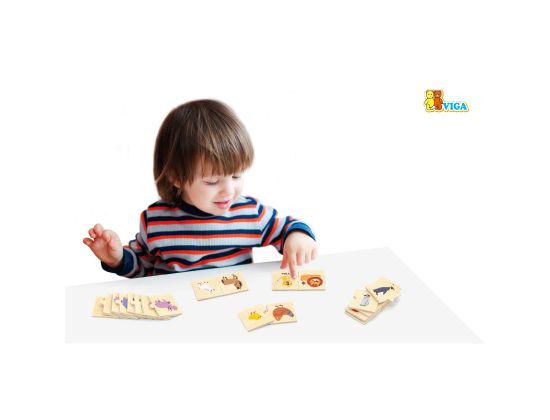 פאזל משחק התאמה 24 חלקים מעץ מלא - אני ואמי