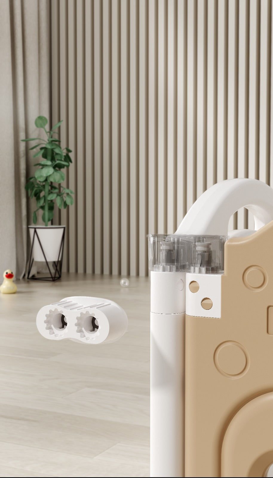 גדר פעילות מתקפלת לילדים ותינוקות מידה XXL בצבע נס קפה - (207X200 ס"מ) - כולל משטח פעילות תואם למידות הגדר במתנה!