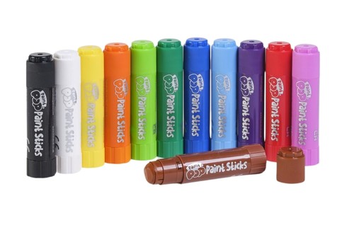 12 צבעי סטיק פופ עבים לציור על מגוון משטחים ללא לכלוך של הילד Paint POP
