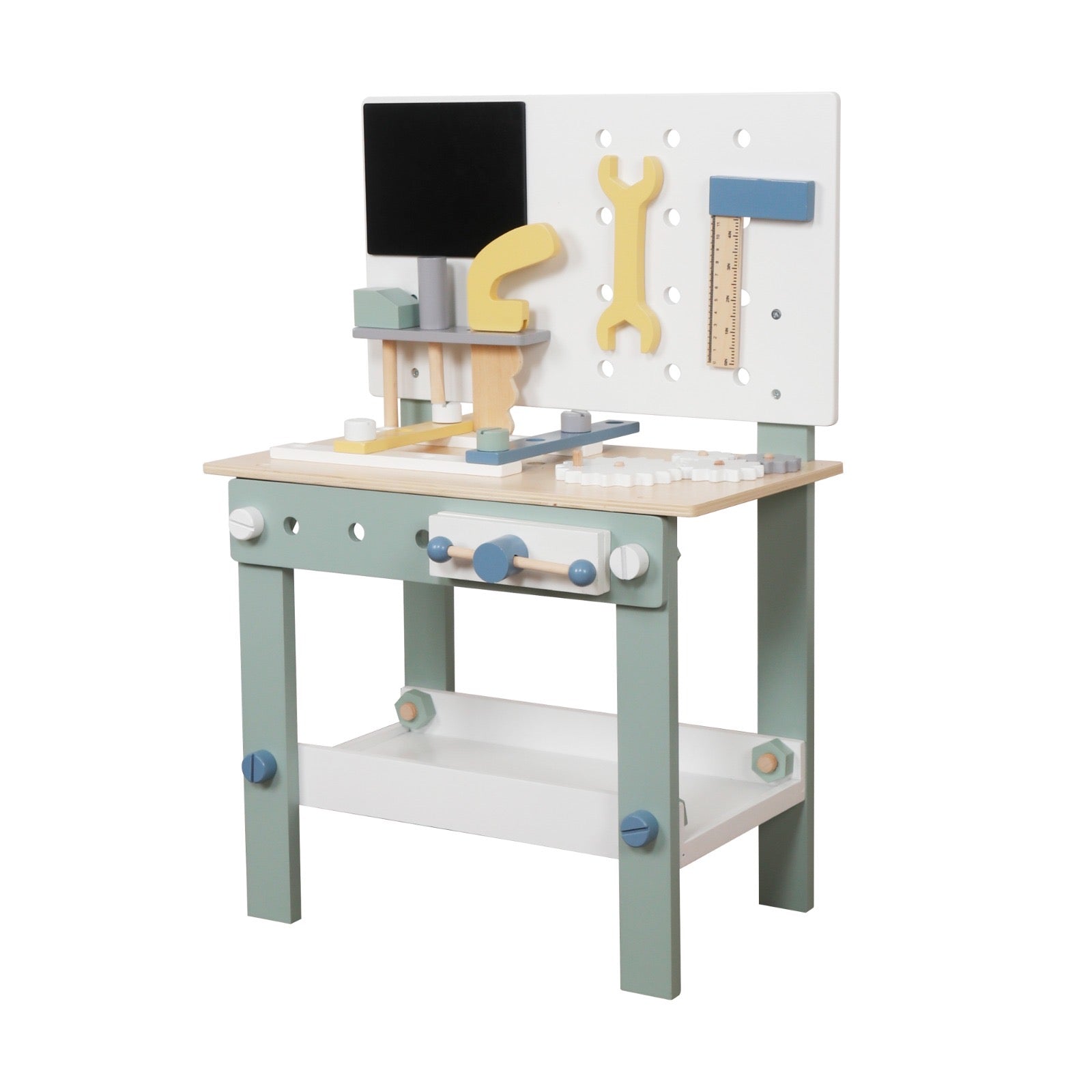 שולחן נגרים לילדים מעץ - ירוק