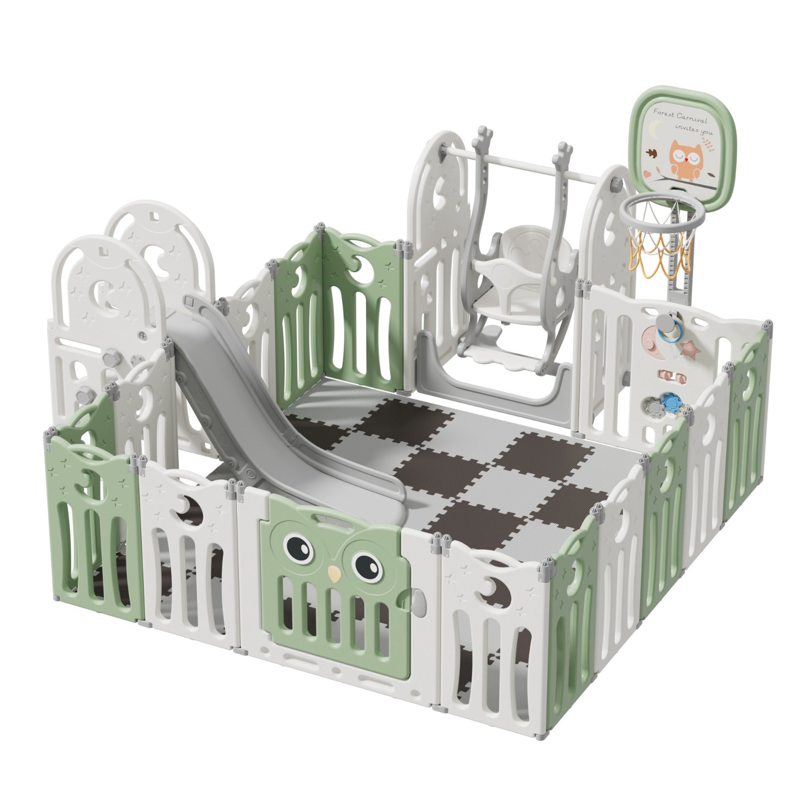 הזמנה מוקדמת - מגלשה מתחברת לגדר פעילות מדגם ינשוף