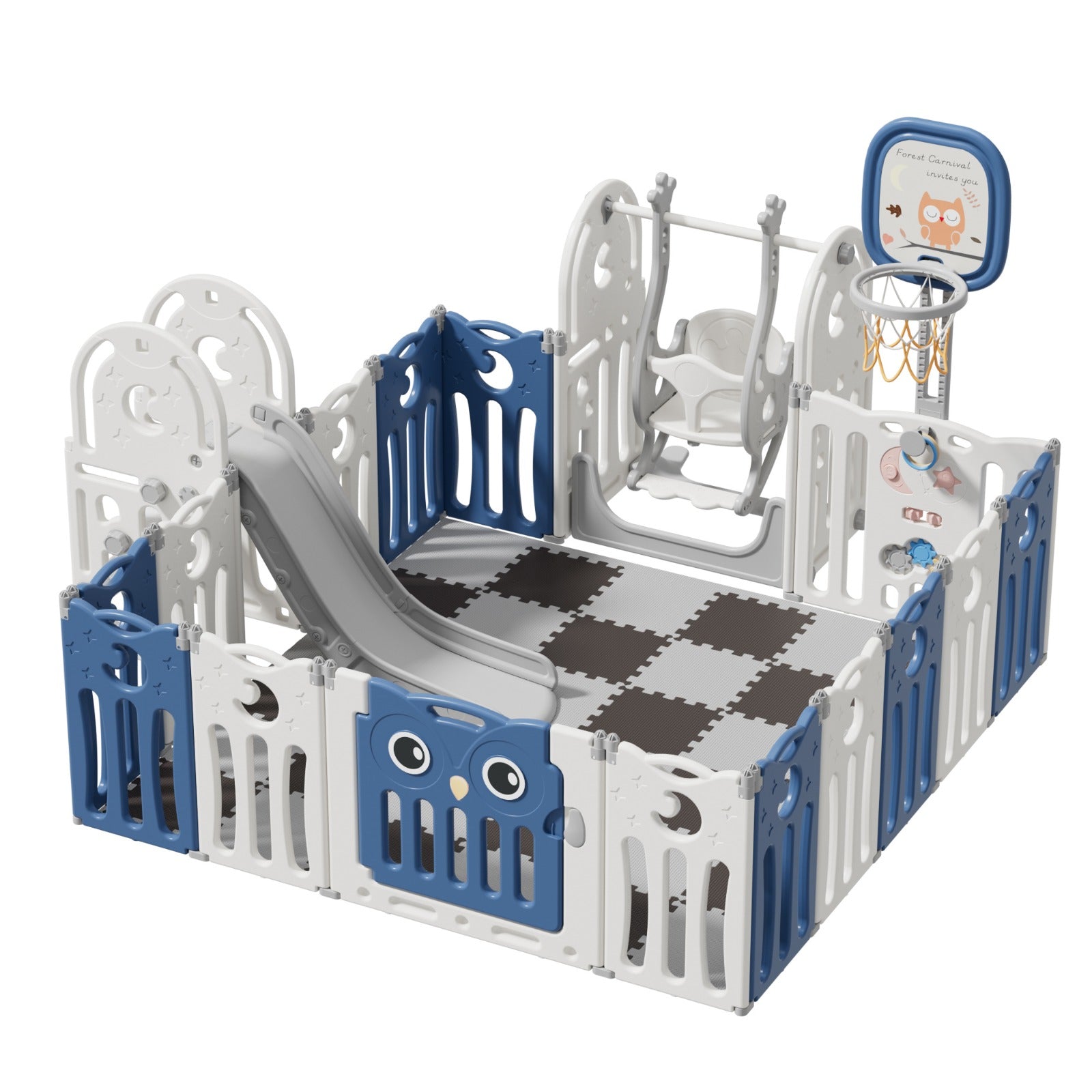 הזמנה מוקדמת - נדנדה מתחברת לגדר פעילות מדגם ינשוף