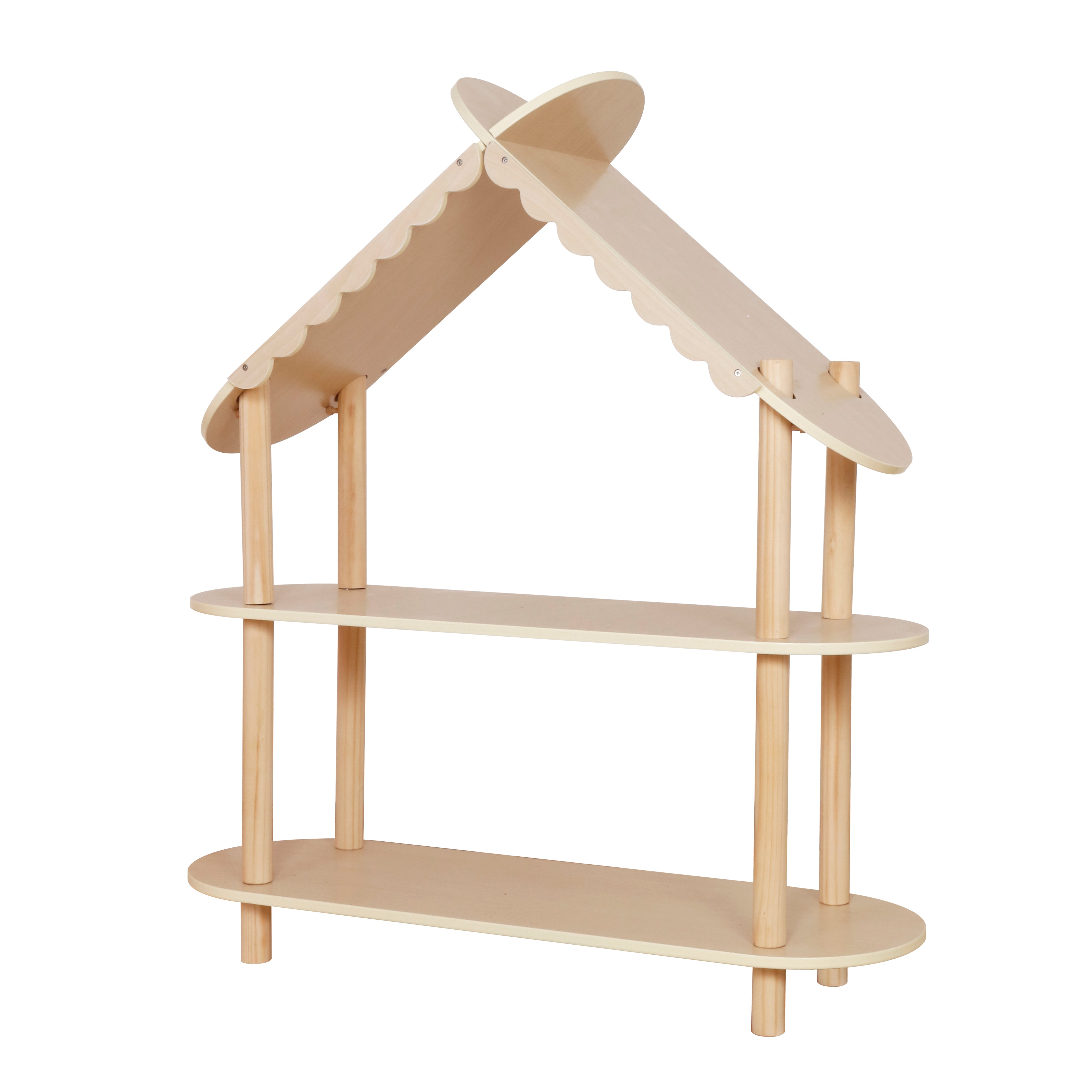 יחידת מדפים לחדר ילדים בצורת בית מעץ