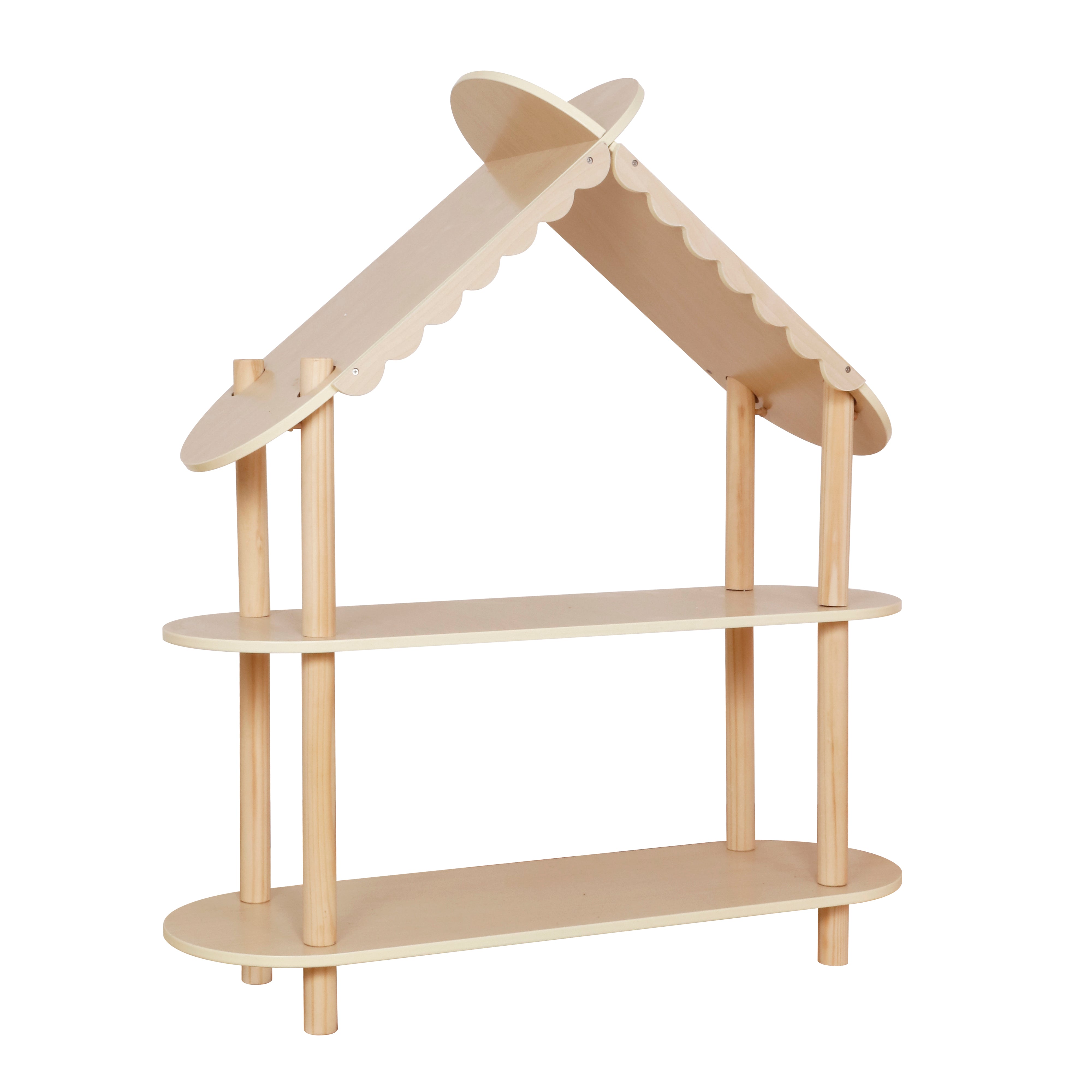 יחידת מדפים לחדר ילדים בצורת בית מעץ