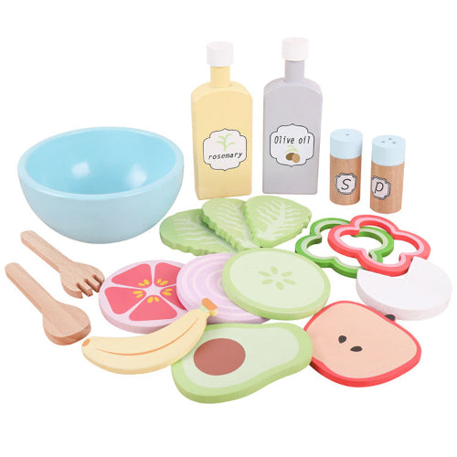 סט סלט מעץ - תכלת