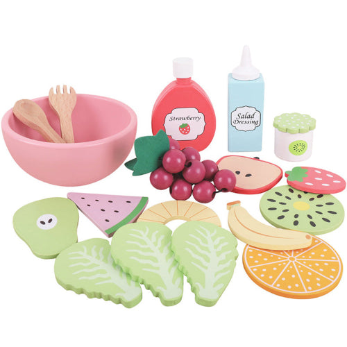 סט סלט מעץ - ורוד