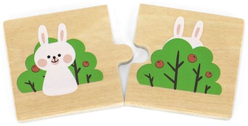 פאזל משחק התאמה 24 חלקים מעץ מלא - הפכים