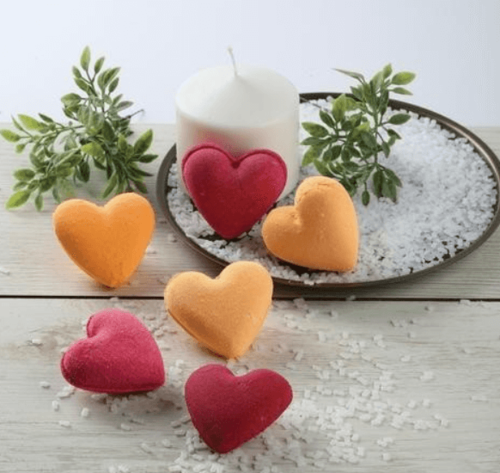 ערכת יצירה להכנת פצצות אמבטיה יפות ומפנקות - לבבות