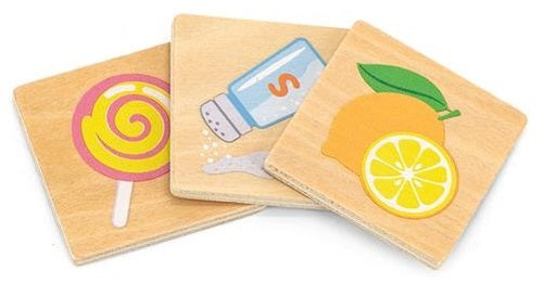 פאזל משחק התאמה ולימוד 5 החושים מעץ מלא 35 חלקים