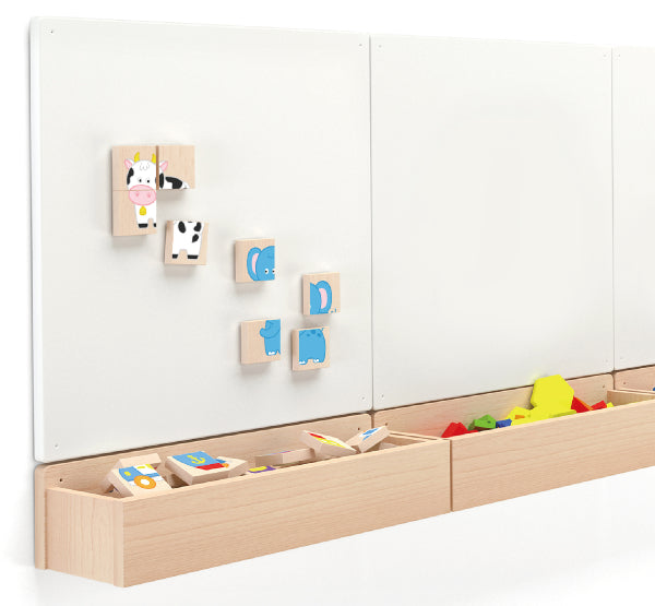 סט 8 פאזלים מגנטיים מעץ - חיות