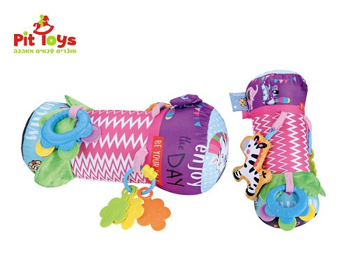 גליל זחילה ועידוד שכיבה ומשחק על הבטן - ורוד