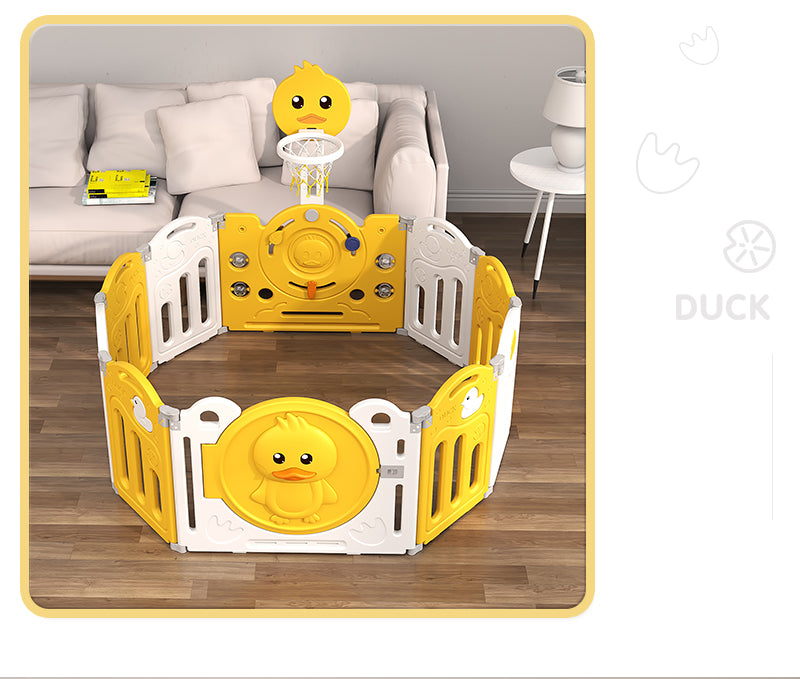 הזמנה מוקדמת - גדר פעילות מתקפלת לילדים ותינוקות מידה XXL בצבע צהוב - (207X200 ס"מ) - כולל משטח פעילות תואם למידות הגדר במתנה!