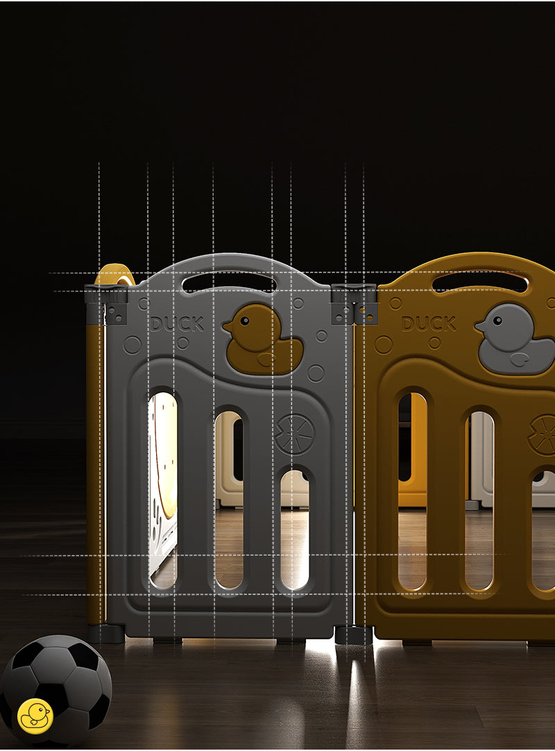 הזמנה מוקדמת - גדר פעילות מתקפלת לילדים ותינוקות מידה XXL בצבע צהוב - (207X200 ס"מ) - כולל משטח פעילות תואם למידות הגדר במתנה!