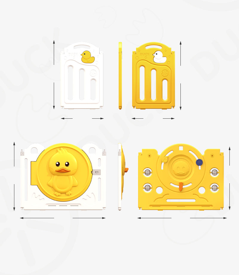 הזמנה מוקדמת - גדר פעילות מתקפלת לילדים ותינוקות מידה XXL בצבע צהוב - (207X200 ס"מ) - כולל משטח פעילות תואם למידות הגדר במתנה!