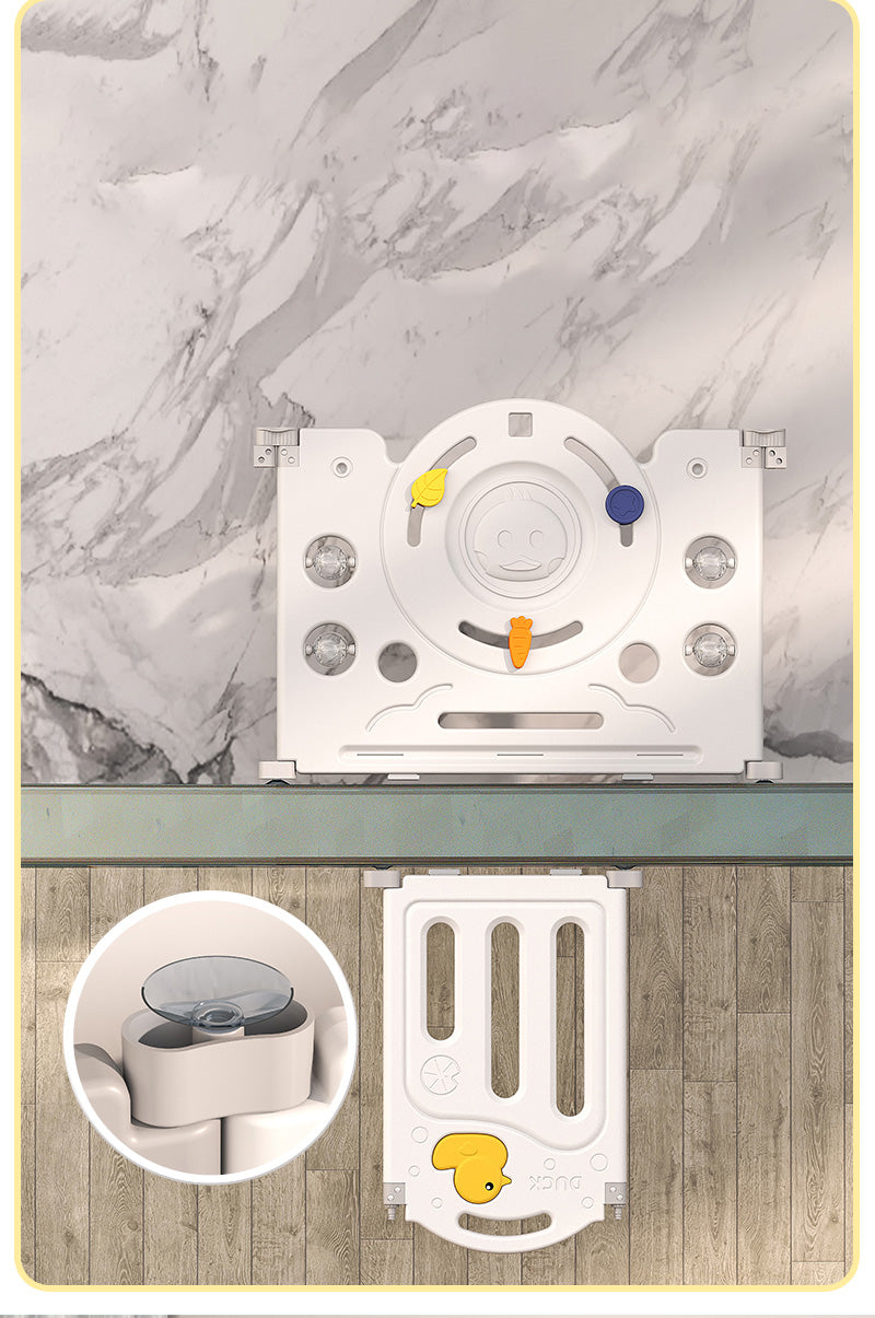 גדר פעילות מתקפלת לילדים ותינוקות מידה XXL בצבע אפור - (207X200 ס"מ) - כולל משטח פעילות תואם למידות הגדר במתנה!