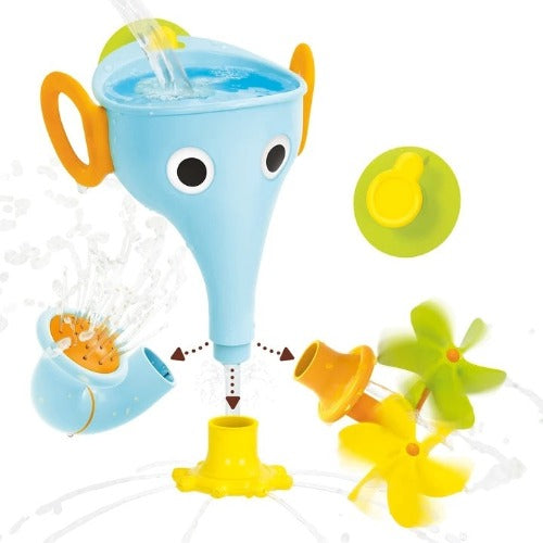צעצוע אמבט - פיל שלושה מתזים מתחלפים עם מתלה - כחול יוקידו