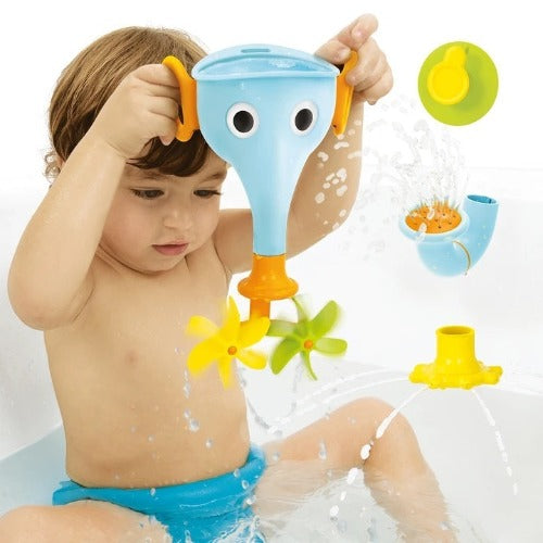 צעצוע אמבט פיל שלושה מתזים מתחלפים עם מתלה יוקידו - כחול