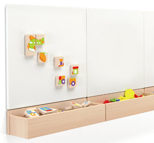 סט 8 פאזלים מגנטיים מעץ - כלי תחבורה