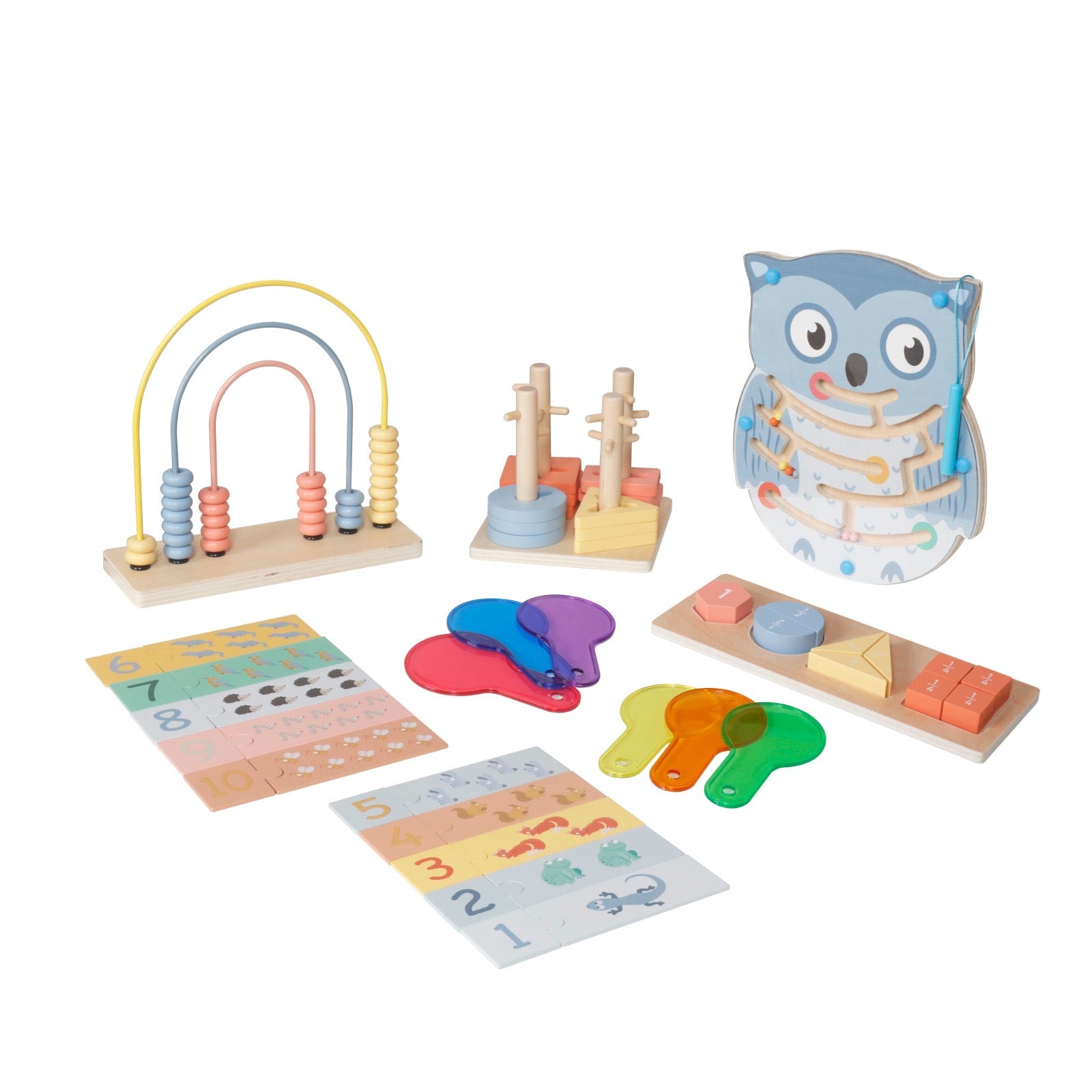 סט צעצועי התפתחות לגילאי 24-36 חודשים מעץ