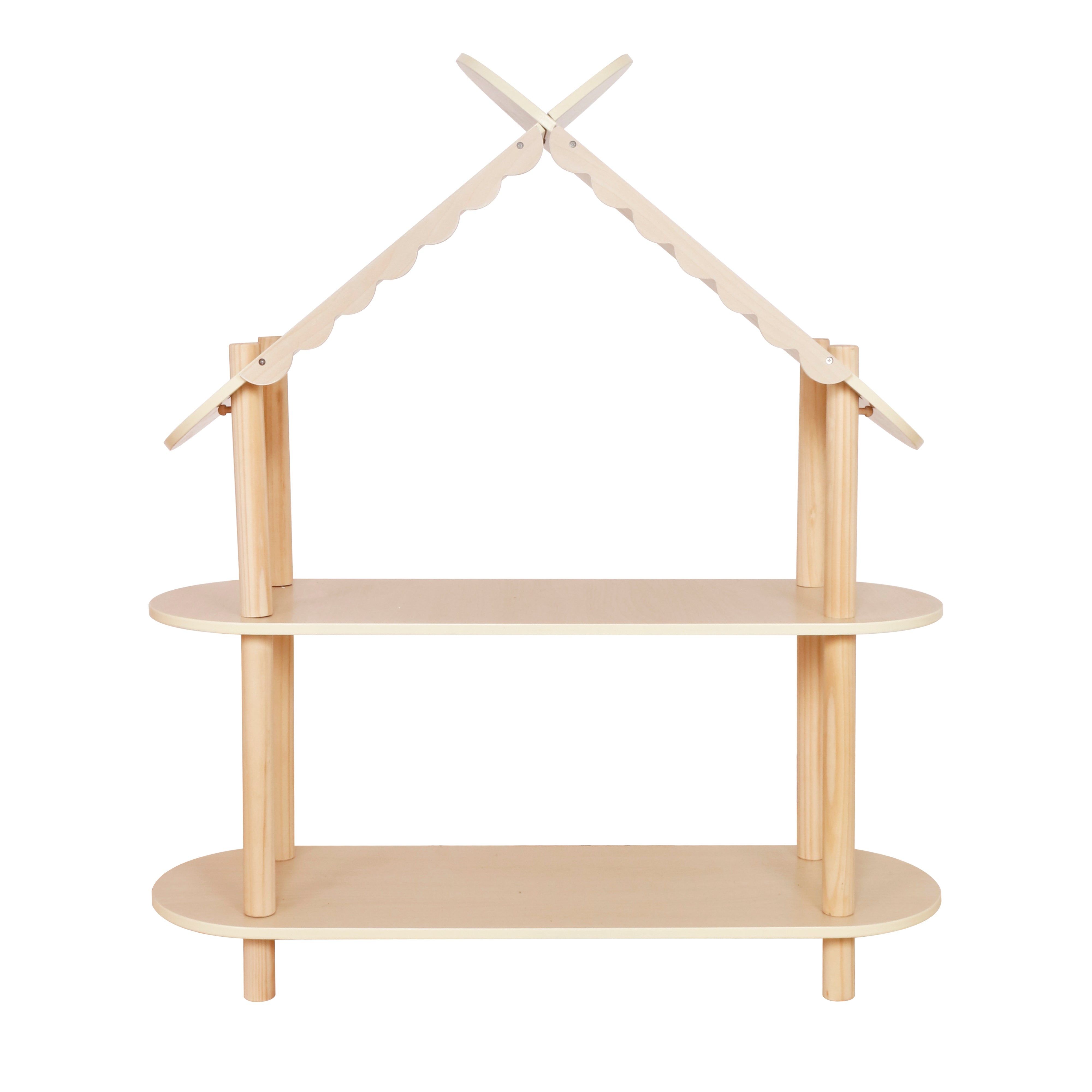 יחידת מדפים לחדר ילדים בצורת בית מעץ