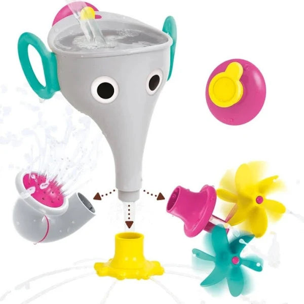 צעצוע אמבט פיל שלושה מתזים מתחלפים עם מתלה יוקידו - אפור